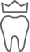 Illustrated tooth with dental crown icon