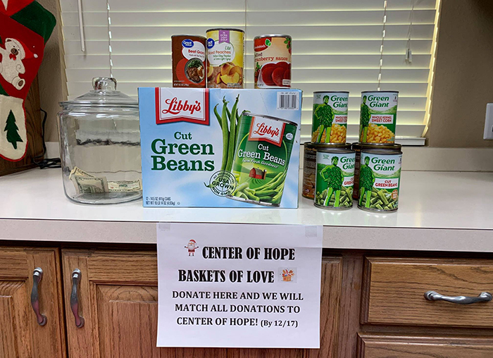 Canned food on shelf to be donated