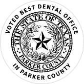 Badge that reads voted best dental office in Parker County