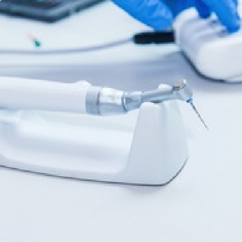 Close up of dental laser frenectomy device